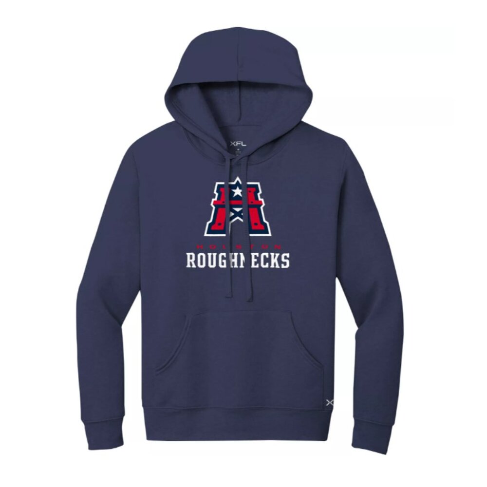 Houston Roughnecks Women's Lockup Logo Navy Hoodie